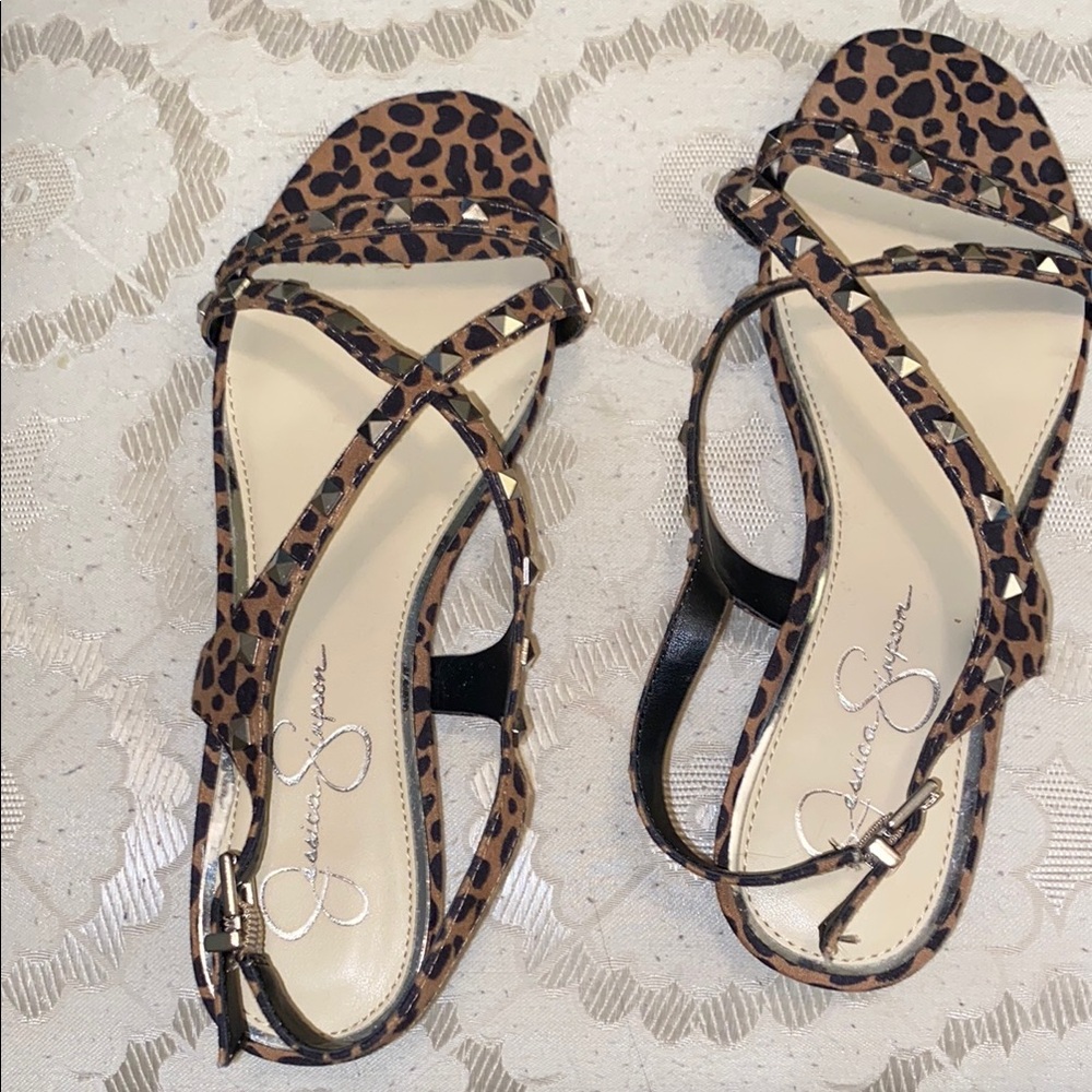 Jessica Simpson Animal Print Flat Sandals